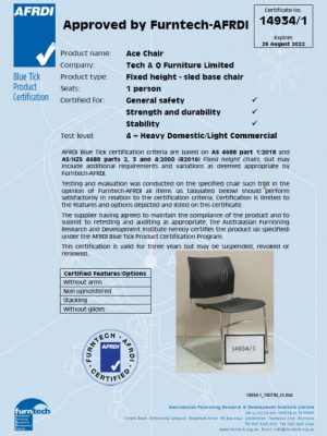 AFRDI report of ACE-05C stacking chair
